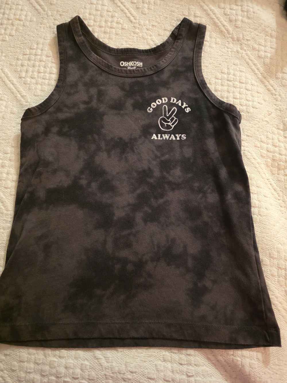 OshKosh B'gosh Black Tie-Dye Tank with "Good Days Always" Graphic